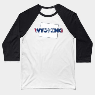 Wyoming Colored State Letters Baseball T-Shirt